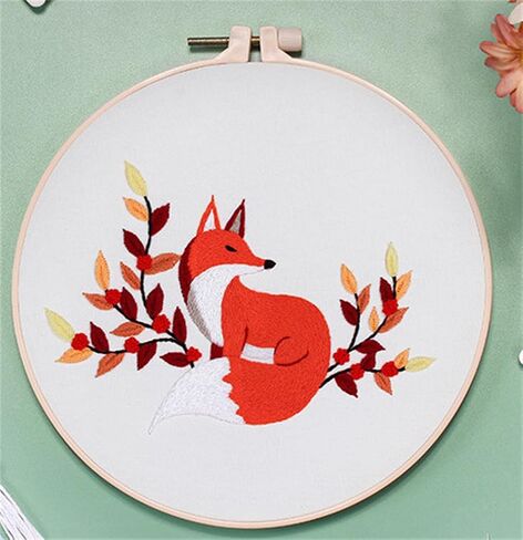 Meecaa XXXX Embroidery Kit Starter Set, Hand Embroidery Set,Pattern Printed Cross Stitch Set for Beginner Adults, with Embroidery Hoop and Instructions (Peacock) in Saudi Arabia