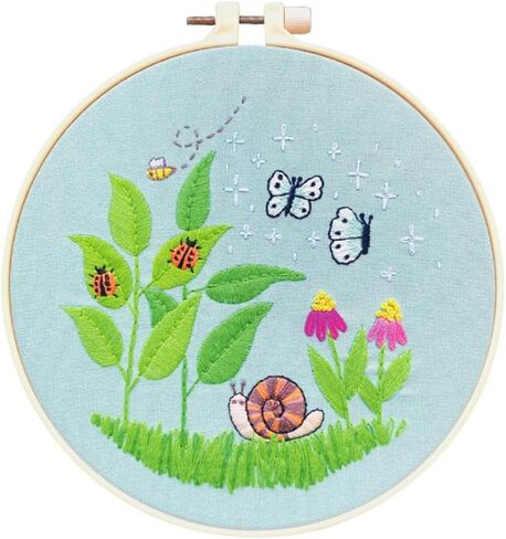 Meecaa XXXX Embroidery Kit Starter Set, Hand Embroidery Set,Pattern Printed Cross Stitch Set for Beginner Adults, with Embroidery Hoop and Instructions (Peacock) in Saudi Arabia