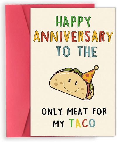 OJsensai Cute Anniversary Taco Gifts for Men Him, Cool Aday Card for Husband Boyfriend Fiance, Happy Wedding Anniversary from Wife Girlfriend Fiancee in Kuwait