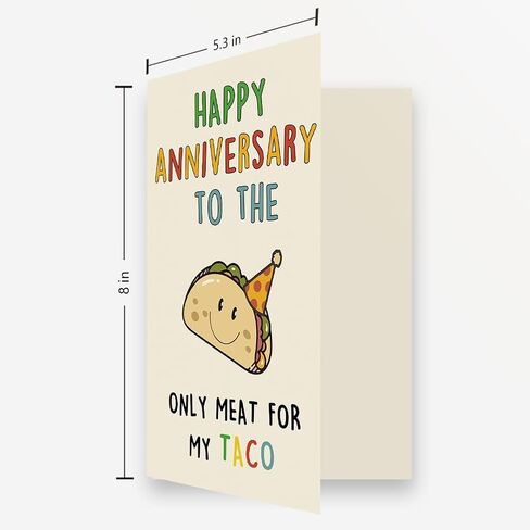 OJsensai Cute Anniversary Taco Gifts for Men Him, Cool Aday Card for Husband Boyfriend Fiance, Happy Wedding Anniversary from Wife Girlfriend Fiancee in Kuwait