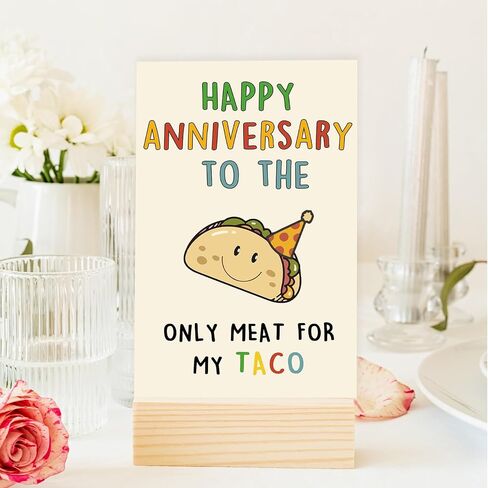 OJsensai Cute Anniversary Taco Gifts for Men Him, Cool Aday Card for Husband Boyfriend Fiance, Happy Wedding Anniversary from Wife Girlfriend Fiancee in Kuwait