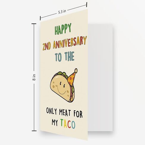 OJsensai Cute Anniversary Taco Gifts for Men Him, Cool Aday Card for Husband Boyfriend Fiance, Happy Wedding Anniversary from Wife Girlfriend Fiancee in Kuwait