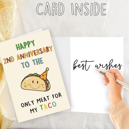 OJsensai Cute Anniversary Taco Gifts for Men Him, Cool Aday Card for Husband Boyfriend Fiance, Happy Wedding Anniversary from Wife Girlfriend Fiancee in Kuwait