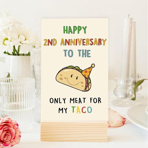 OJsensai Cute Anniversary Taco Gifts for Men Him, Cool Aday Card for Husband Boyfriend Fiance, Happy Wedding Anniversary from Wife Girlfriend Fiancee in Kuwait