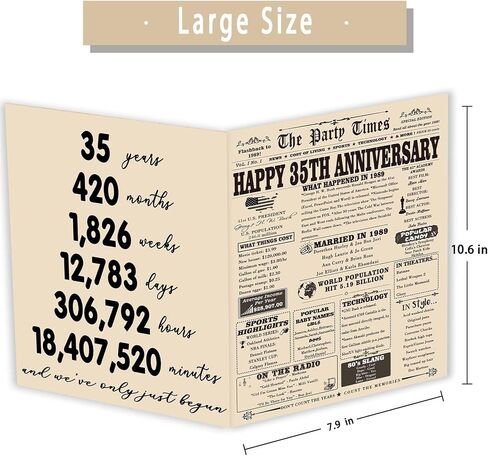 YiKaLus Large 25th Anniversary Card for Couples, Retro 25 Years Wedding Aday Gift Ideas for Him Her, Unique Silver Aday Gifts for Husband Wife in Kuwait