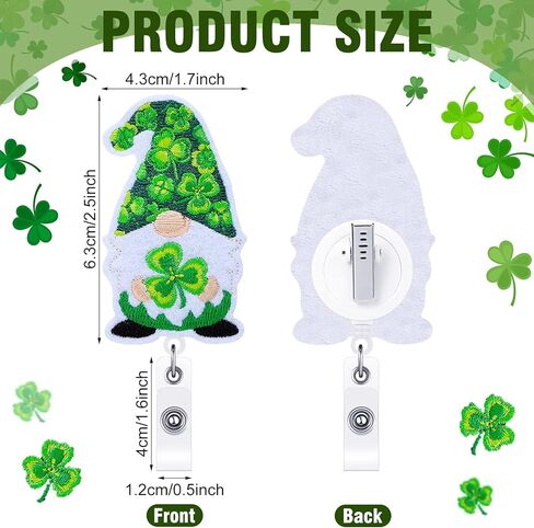 8 Pieces Holiday Badge Reels Gnome Badge Holder Felt Embroidered Retractable Badge Reel Holder with Alligator Clip for Christmas Nurse Doctor Employees (Likable Style) in Kuwait