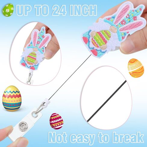 8 Pieces Holiday Badge Reels Gnome Badge Holder Felt Embroidered Retractable Badge Reel Holder with Alligator Clip for Christmas Nurse Doctor Employees (Likable Style) in Kuwait