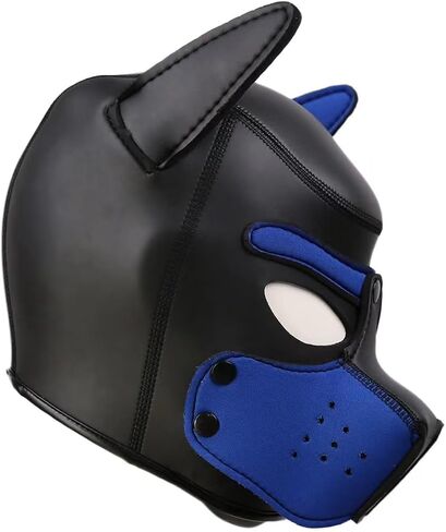 XL Adults Neoprene Pup Hood with Collar, Pup Mask, Pup Play Hood, Removable Dog Full Face Pup Hood Mask in Saudi Arabia