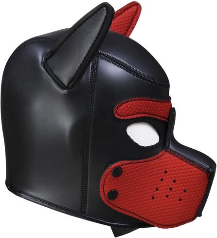 XL Adults Neoprene Pup Hood with Collar, Pup Mask, Pup Play Hood, Removable Dog Full Face Pup Hood Mask in Saudi Arabia