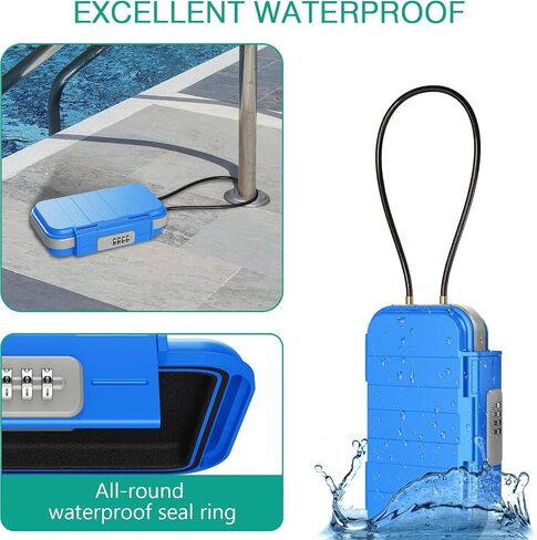 Portable Small Lock Box, Mini Safe Box for Travel, Combination Security Case Lockbox with Code, Waterproof Small Safe Box with Removable Chain Key Lock Box with Code, Lock Boxes for Personal Items in Saudi Arabia