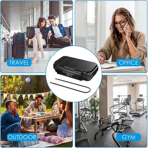 Portable Small Lock Box, Mini Safe Box for Travel, Combination Security Case Lockbox with Code, Waterproof Small Safe Box with Removable Chain Key Lock Box with Code, Lock Boxes for Personal Items in Saudi Arabia