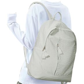 School Backpack for Women Girls Bookbag 15.6 inch Laptop Backpack with 2 Compartments, Aesthetic Casual Daypack Lightweight Travel Bag High School College Carry On Backpack - White