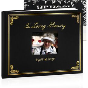 Funeral Guest Book, 8"x10" Memory Book for Funeral, 126 Pages Guest Book for Memorial Service, Celebration of Life Guest Book