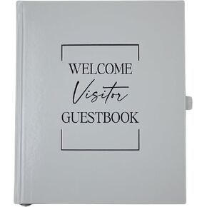 Paper 'n Such Guest Book for Rental House - Vacation Home Welcome Log - Short Term Rentals, Airbnb Essentials for Hosts, Hardcover Welcome Log - 7.5x9 Off White Neutral Color