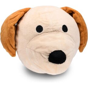 Low to MILD Chewers 2 in 1 Dog Puzzle Toys Stuffed Plush Puppy Toys, Crinkle & Squeak Dog Toy Ball for Dog Anxiety Relief, Big Dog Toys 3.5" Ball, Puppy Chew Toys (Labrador)