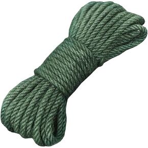Hemp Rope 8 mm x 20 Meters (1/3 Inch x 65 Feet), Jute Twine Ropes for Crafts Artworks DIY Decoration, Army Green