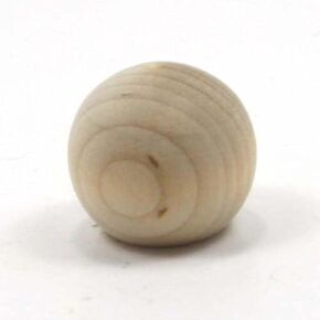 Mylittlewoodshop - Pkg of 6 - Ball with Flat Bottom - 1 inch in Diameter with 9/16 inch Flat Unfinished Wood(WW-KBB100-6)