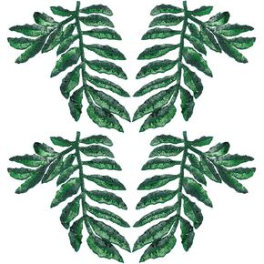 INFUNLY 4 PCS Green Leaves Iron On Patches Green Leaves Sequin Fabric Sew on Patches DIY Ironing and Sewing Apparel Accessories for Clothing Jackets Backpacks T-Shirt Jeans Applique DIY Clothes