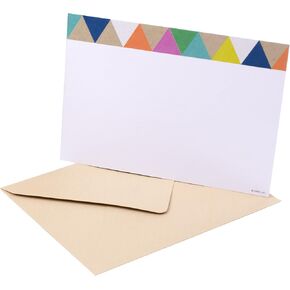 Hallmark Single-Panel Notecards (Triangle Trim, 50 Cards and Envelopes)
