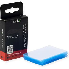 Vault X Mini European Board Game Sleeves for Cards of 44x68mm Protect, Preserve with Non-PVC Anti-Static Fitted Sheath (50pcs)