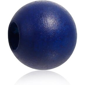 40 Painted Red Large Hole Wood Macrame Bead 24mm Round with 9mm Large Hole