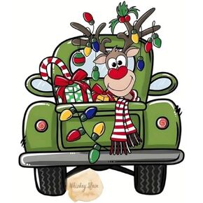1 Sheet Christmas Moose Theme Direct to Film Iron-On Heat Transfer. Holiday Deer Iron on DIY Patch for Clothing.
