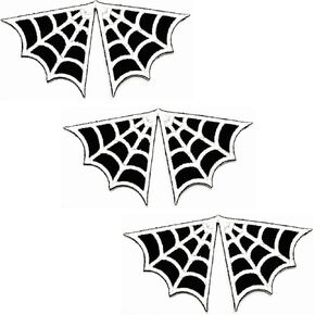 HHO Patch Set 3 Pieces. Black White Spiderweb Iron on Patches Superhero Spider Web Cartoon Embroidered Applique Patch Accessories DIY for Clothes Backpacks T-Shirt Jeans Skirt Vests Hat Bag