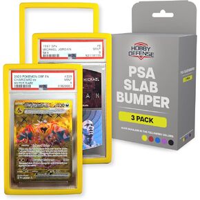 Easy On and Off PSA Slab Bumper - 3 Pack, Graded Card Bumper, Fits Standard PSA Case Only, Stylish PSA Bumper Guard, PSA Slab Protector for Easy Grip and Edge Protection (Yellow)