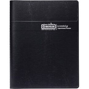 2025 House of Doolittle 5-inch x 8-inch Weekly Appointment Book, Leatherette Cover, Black (27802-25)
