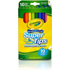 Crayola, 588610, Washable Super Tips Markers, Broad/Fine Bullet Tip, Assorted Colors, 10/Set, Sold As 3 Sets