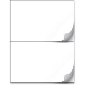 NextDayLabels - 2 Per Page 5-1/2" x 8-1/2" Blank White Laser/Ink Jet Labels, Strong Adhesive, Will Work for USPS Click-N-Ship, FedEx, UPS Shipping Labels (50 Labels)
