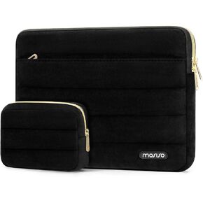 MOSISO Laptop Sleeve 13-14 inch,Compatible with MacBook Air/Pro, 13-13.3 inch Notebook,Compatible with MacBook Pro 14 inch M4 M3 M2 M1,Ultra Soft Cozy Lightweight Horizontal Bag with Small Case, Black
