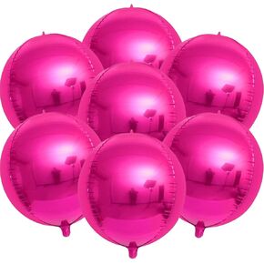 7 Pack Black and Silver Balloons, 22 Inch Large Round Black and Silver Party Balloons Decorations, 4D Black and Silver Stripe Mylar Foil Balloons for Black and Silver Birthday Party Decorations