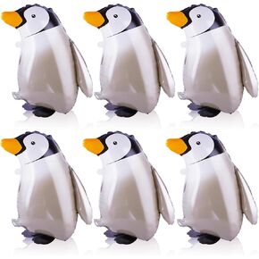 Walking Penguin Balloons 6pcs Fun Aluminum Penguin Balloons,Cute Penguin Foil Balloon for Kids Girls Birthday Party Decorations,Cute Penguin Party Decorations Balloon