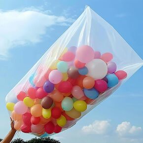 Balloon Bags for Transport(4PCS),59 * 70.8Inch Large Balloon Bags,Translucent Giant Balloon Drop Bag,Balloon Carrying Storage Bag for Birthday Party Wedding Celebration Easter Christmas New Year