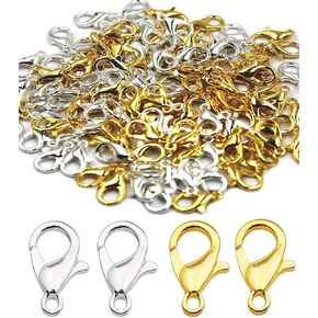 60 Pieces Stainless Steel Lobster Claw Clasps, Silver & Gold Bracelet Necklace Clasps Findings for DIY Jewelry Making(18x11mm)