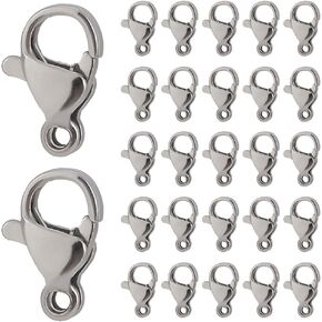 1 Box 200Pcs Silver Lobster Claw Clasp Key Chain Clasps Small Metal Trigger Clasp Stainless Steel Lanyard Snap Hook for Jewelry Making Accessories Supplies DIY Necklace Bracelet Keychains