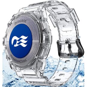 Designed for Princess Cruise Medallion Holder, Crystal Clear Ocean Princess Medallion Waterproof Watch Band Bracelet for Kid Women Men
