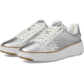 Cole Haan Women's Grandpro Topspin Sneaker, Soft Gold/White/Micro Studs, 8.5