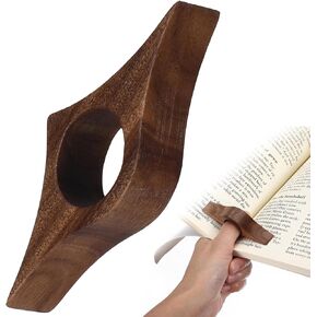 SEWACC حامل صفحة الإبهام، حامل صفحة الكتاب الخشبي، حامل فتاحة الكتب، حامل صفحة إصبع الكتاب لمحبي كتب القراء