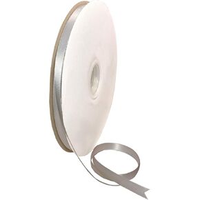 Morex Ribbon Double-Face Satin Ribbon, 3/8 inch by 100 Yards, Light Silver, 08809/00-009