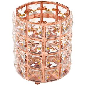dohobby Rose Gold Ballpoint Pen Holder, Makeup Organizer Crystal Storage Bucket,Bling Diamond Pens Holder Organizer, for Office Desk