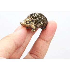 Miniature Hedgehog Figurine, Brass Hedgehog Figurines, Retro Hedgehog Statue Ornament, Dollhouse Miniature Hedgehog, Mini Micro Garden Landscaping Decoration