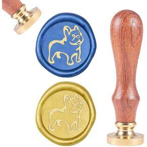 CRASPIRE Wax Seal Stamp Dog Vintage Wax Sealing Stamps Pet Animal Retro 25mm Removable Brass Head Wooden Handle for Envelopes Invitations Wine Packages Greeting Cards Wedding