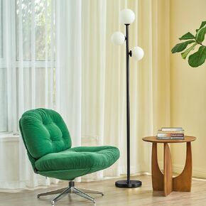 VONLUCE Mid Century Modern Floor Lamp 65", 3 Globe Lights Standing Lamp with LED Bulbs & Frosted Shades, Contemporary Dimmable Tall Pole Lamp for Living Room Bedroom Office, Gold