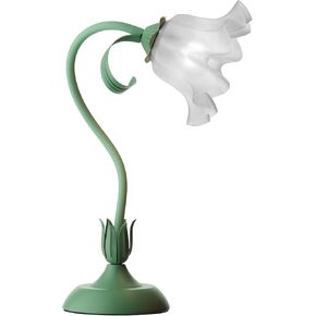 Vintage Flower Lily Table Lamp Creative Green Table Lamps Unique DIY Lily of The Valley Lamp for Bedroom, Bedside, Living Room, Flower Desk Lamp