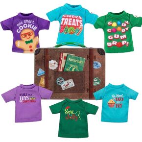 The Elf on the Shelf Claus Couture T-Shirt Set: 6 T-Shirts for Scout Elves (Scout Elf not included)