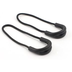 30 Pcs U Shaped Zipper Pull Cords Replacemant Zipper Tags for Backpacks Luggage Handbags Jacket, Black