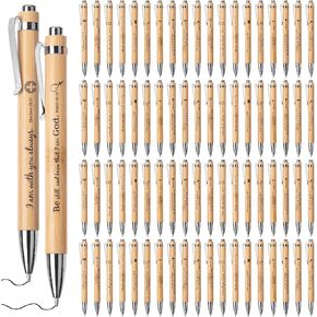 Mr. Pen- Bible Verse Pens, 80 Pack, Retractable Bamboo Pen, Black Ink, Christian Pens for Women Men, Bible Pens No Bleed Through, Ballpoint Pens Ballpoint, Inspirational Pens, Christian Pens Bulk