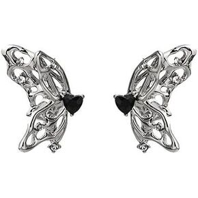 Gothic Hypoallergenic Earrings, Goth Black Rose Butterfly Stud Earrings, Emo Punk Goth Y2k Accessories for Women